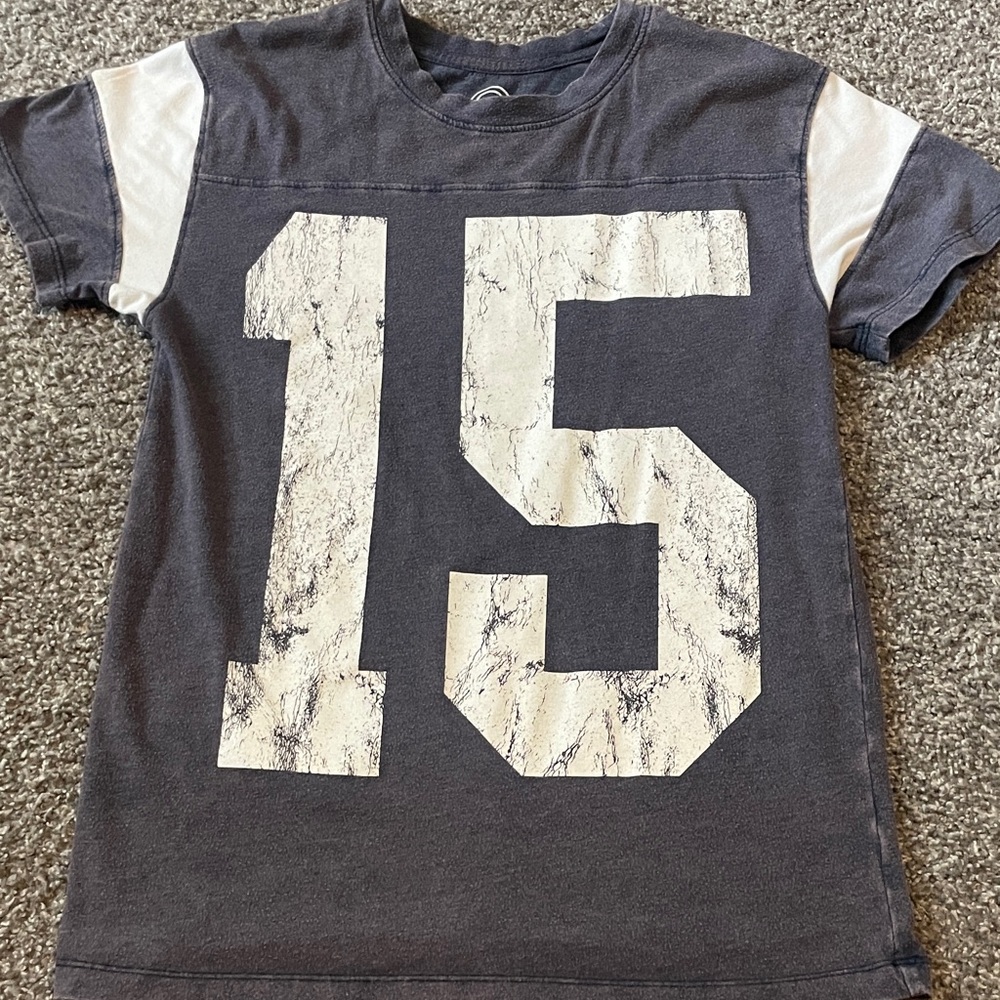 T.J.Maxx Gray and White Number Print Tee